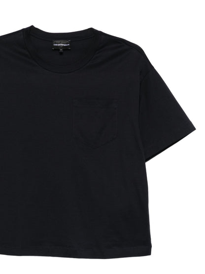 Emporio Armani Chest Pocket Cotton T-Shirt Blue