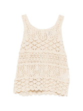 Semicouture Openwork Knit Cotton Top White