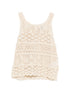 Semicouture Openwork Knit Cotton Top White