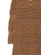 Semicouture Openwork Mini Cotton Dress Beige