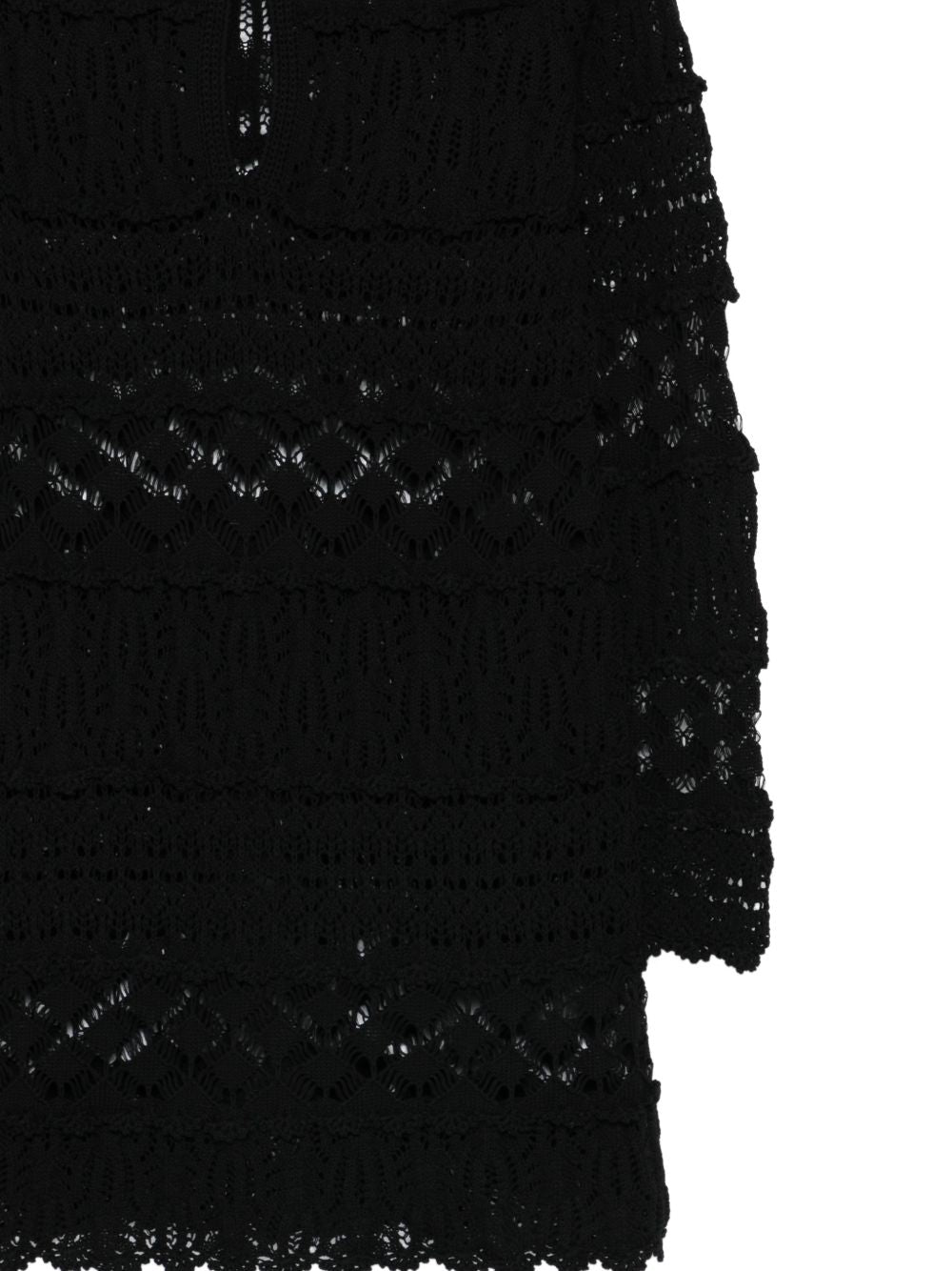 Semicouture Knitted Ruffled Mini Dress Black