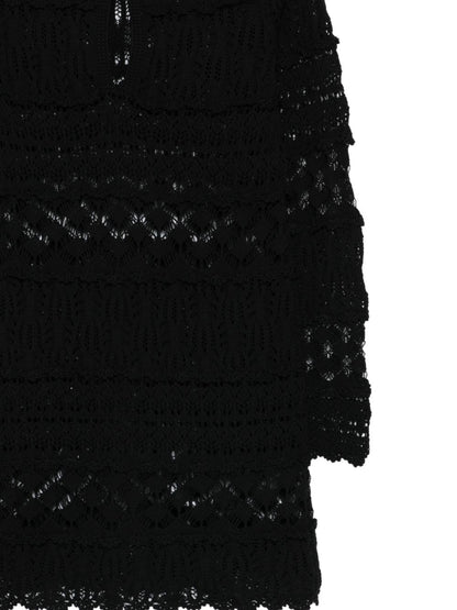 Semicouture Knitted Ruffled Mini Dress Black