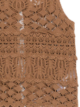 Semicouture Openwork Knit Cotton Tank Beige
