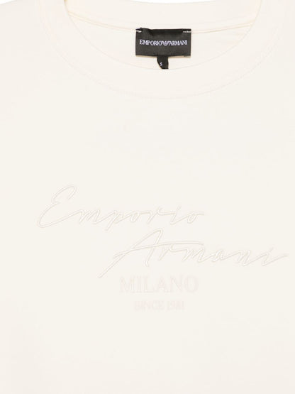 emporio armani crewneck cotton sweatshirt beige