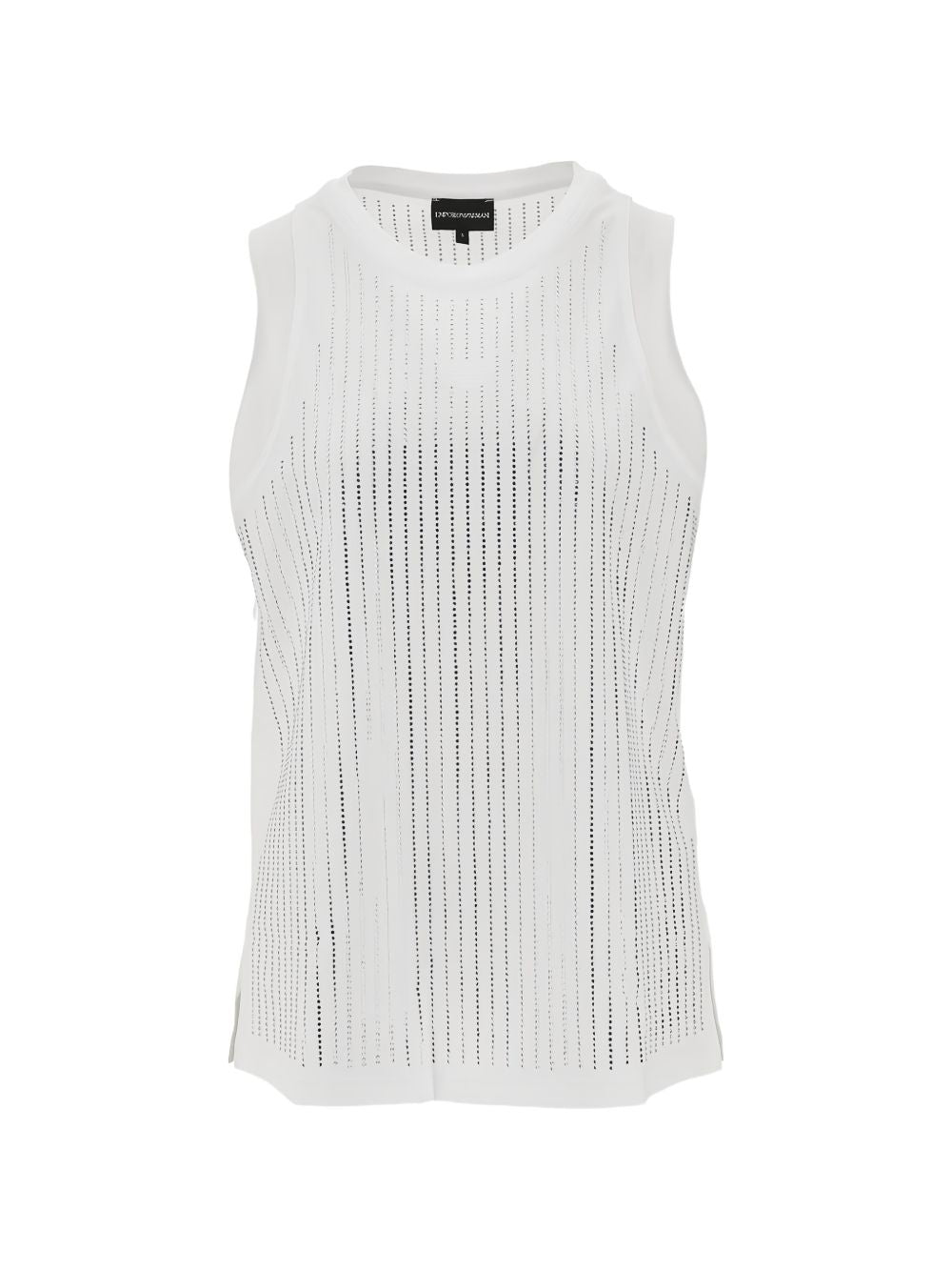 Emporio Armani Cotton Perforated Tank Top White White