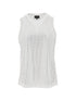 Emporio Armani Cotton Perforated Tank Top White White