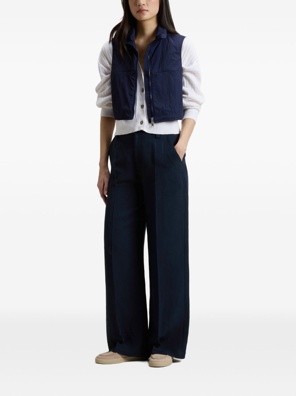 Woolrich Zip-Up Technical Vest Blue blue