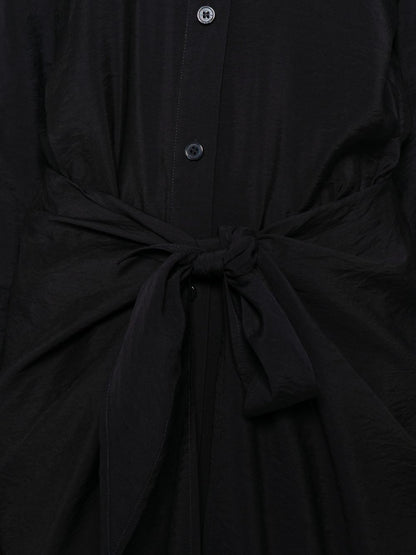 Emporio Armani Tie Detail Long Chemisier Dress Blue