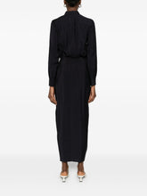 Emporio Armani Tie Detail Long Chemisier Dress Blue