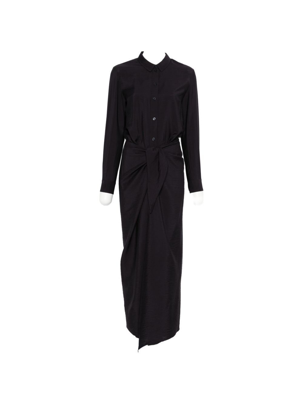 Emporio Armani Tie Detail Long Chemisier Dress Blue