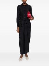 Emporio Armani Tie Detail Long Chemisier Dress Blue