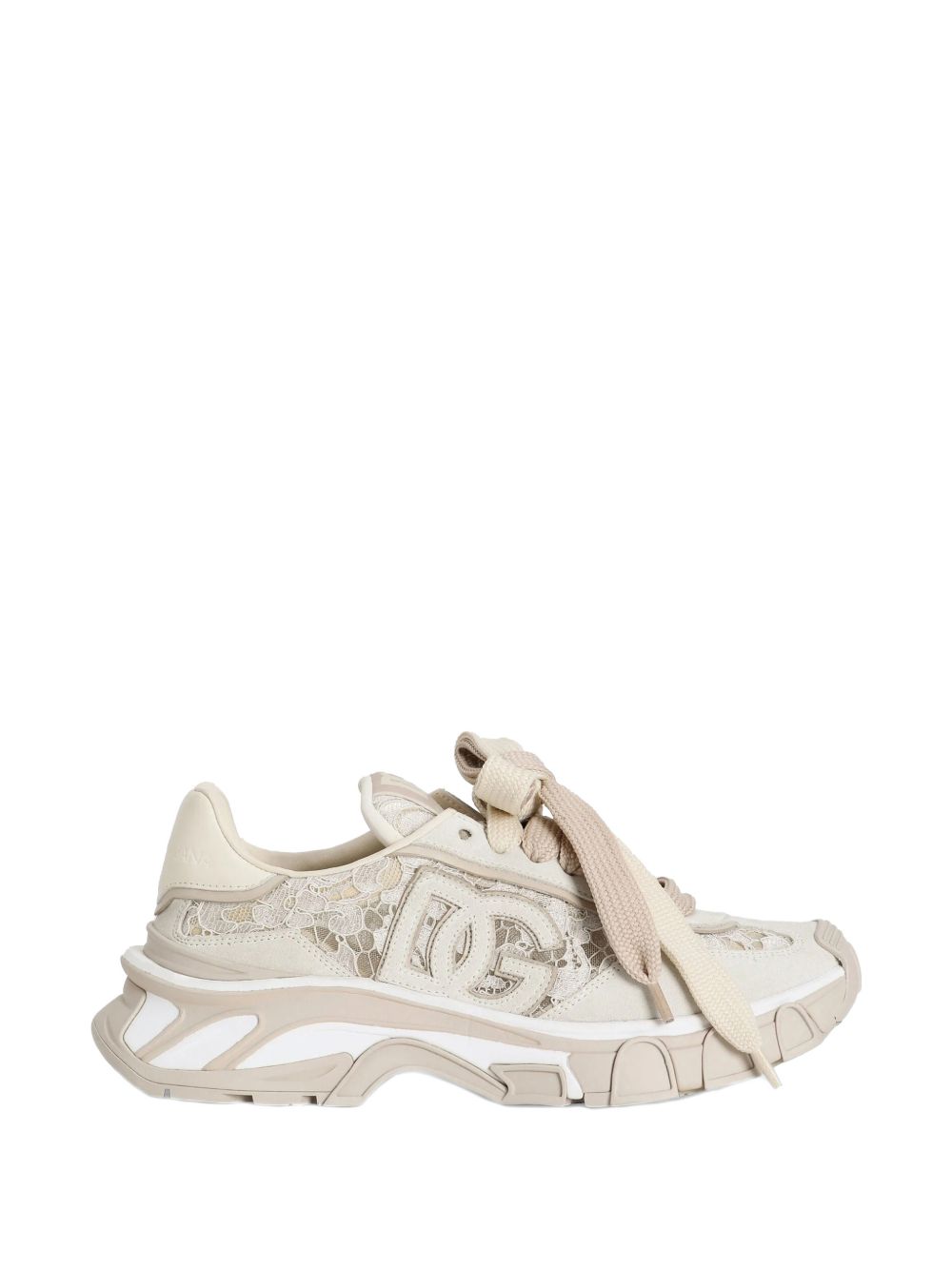 Dolce & Gabbana Ivory Lace Chunky Sneakers Cream
