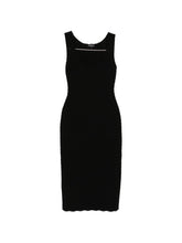 Emporio Armani Ribbed Midi Scoop Dress Black