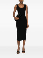 Emporio Armani Ribbed Midi Scoop Dress Black