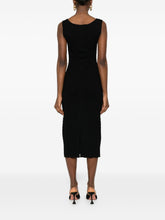 Emporio Armani Ribbed Midi Scoop Dress Black