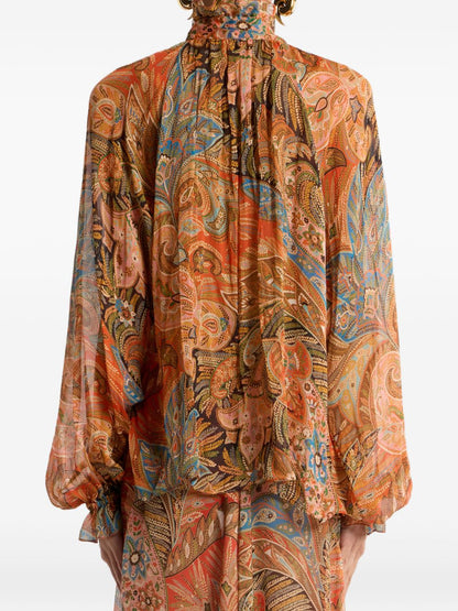 Etro Printed silk shirt PINK