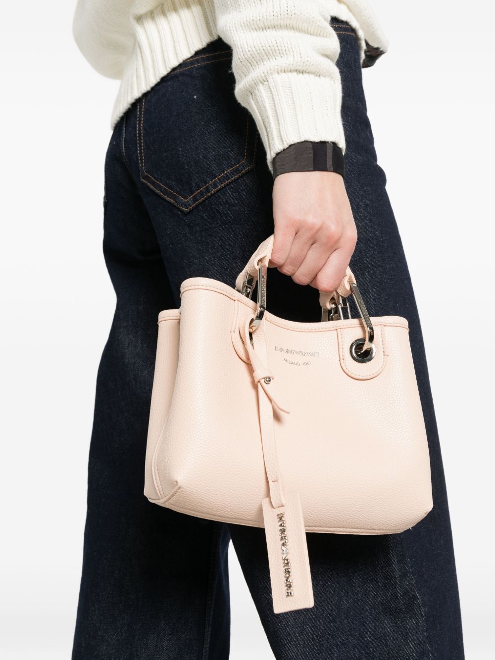 Emporio Armani Myea Small Shopper With Deer Print PINK