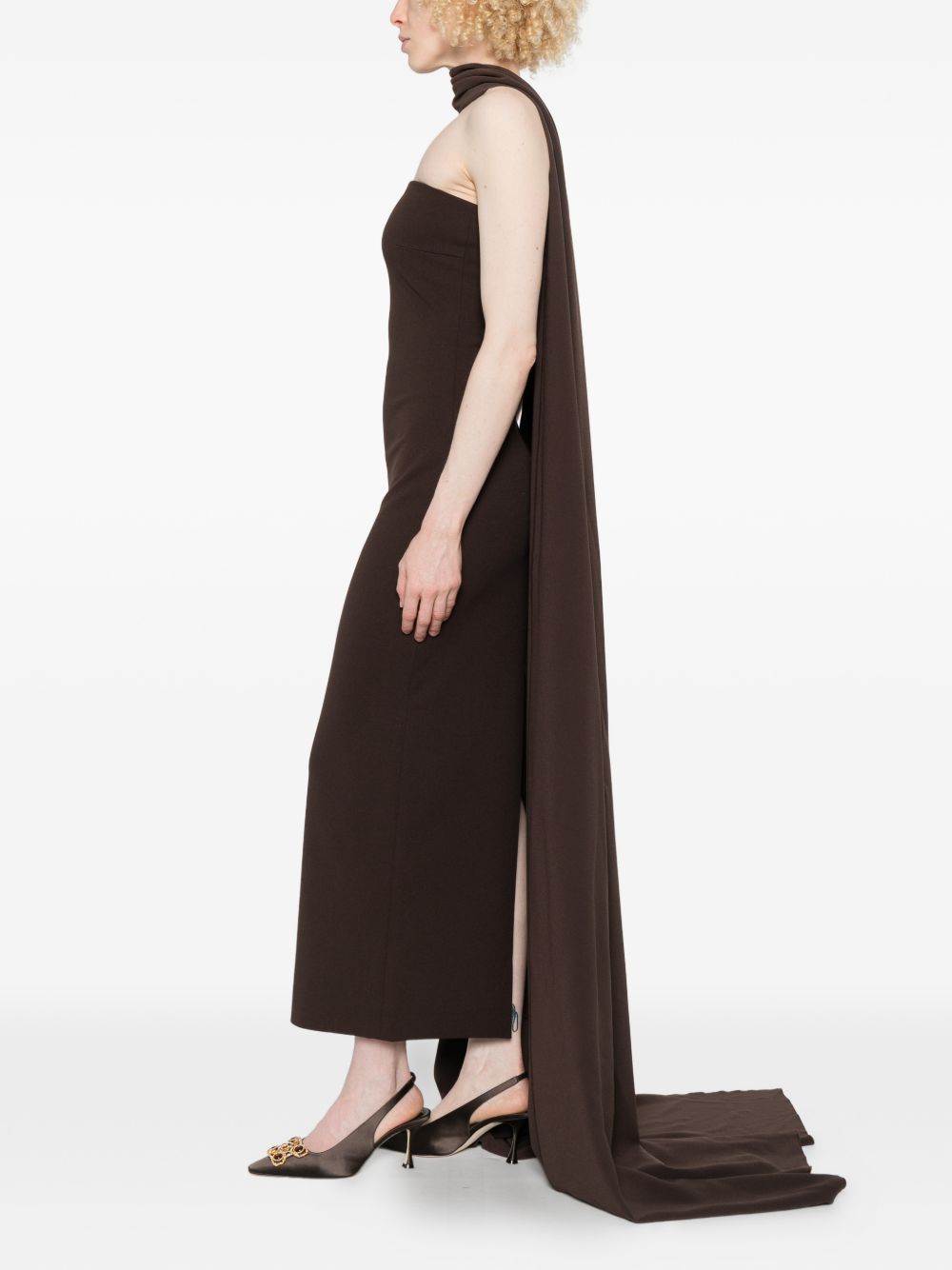 Solace London Martine maxi dress BROWN