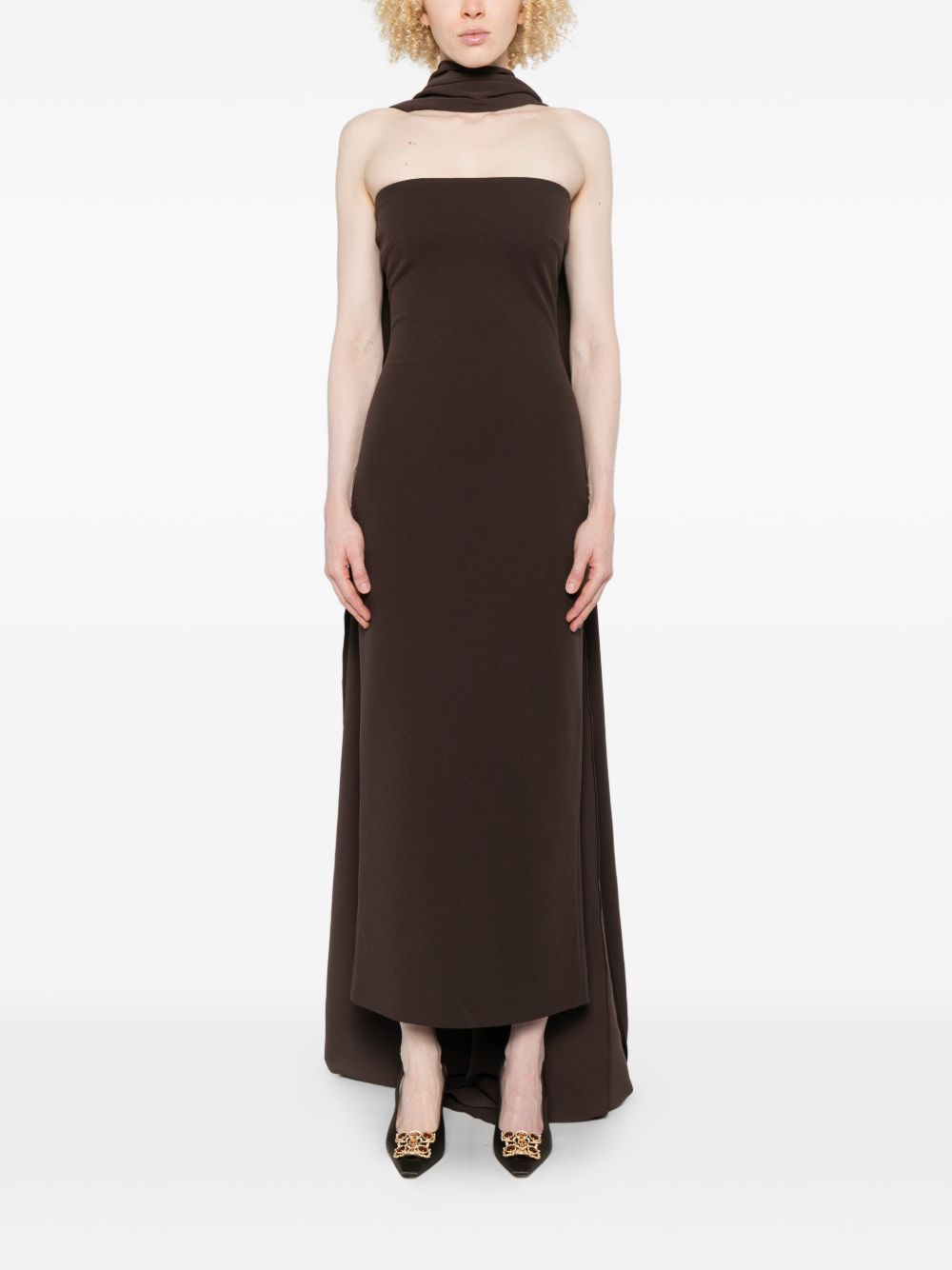 Solace London Martine maxi dress BROWN