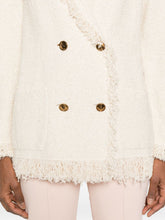 Elisabetta Franchi V-neck patch pockets Cotton double-breasted jacket WHITE