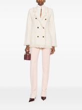 Elisabetta Franchi V-neck patch pockets Cotton double-breasted jacket WHITE
