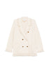 Elisabetta Franchi V-neck patch pockets Cotton double-breasted jacket WHITE