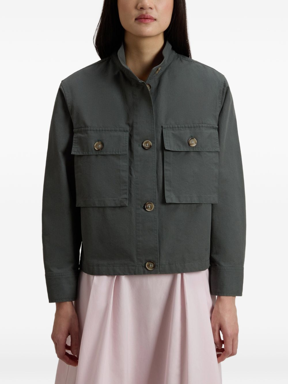 Woolrich Canvas field overshirt GREEN