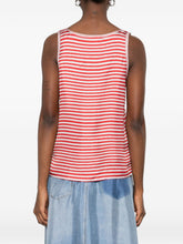 Pierre Louis Mascia Striped silk top RED