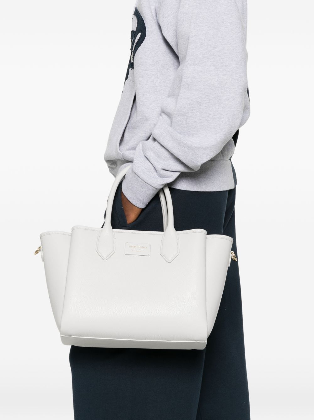 Emporio Armani Medium Finish Palmellato Shopper Gray