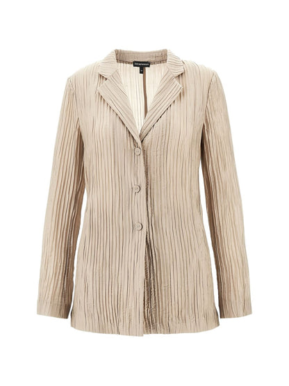 Emporio Armani Single-breasted blazer jacket BEIGE