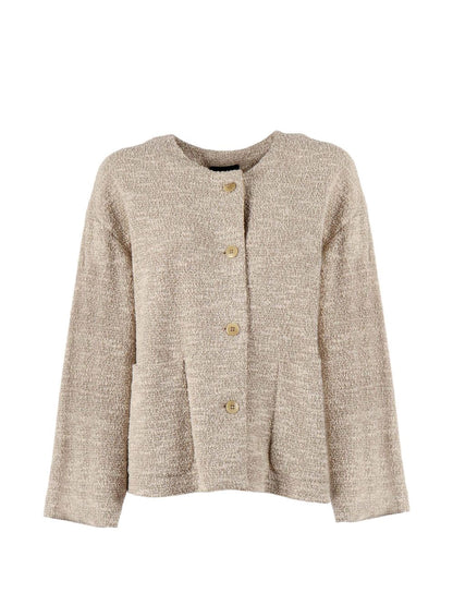 Emporio Armani Cotton blend blazer jacket BEIGE