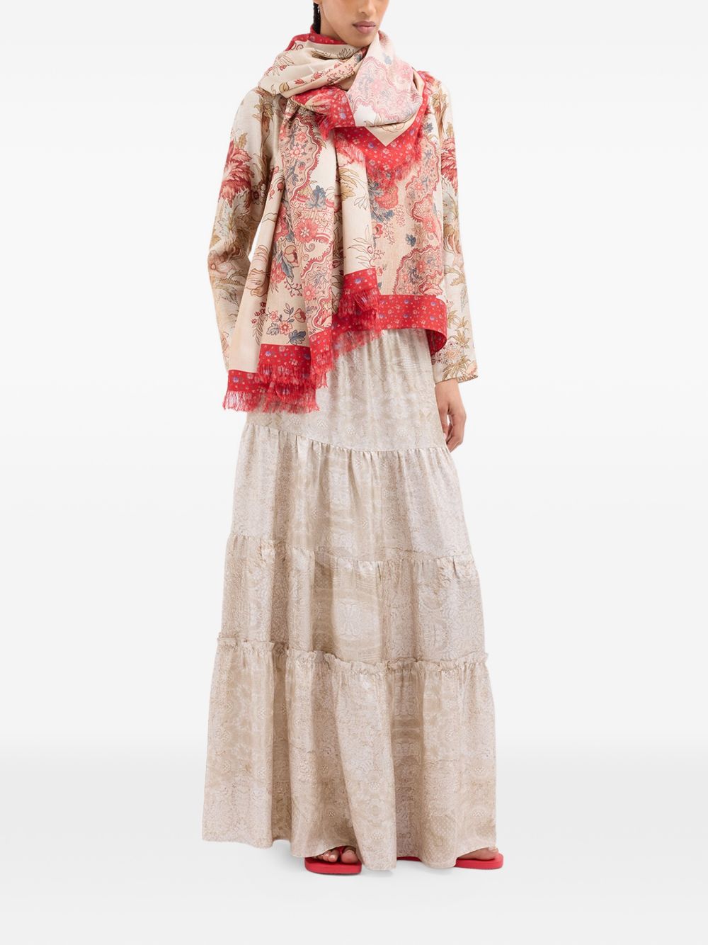 Pierre Louis Mascia Silk long skirt BEIGE