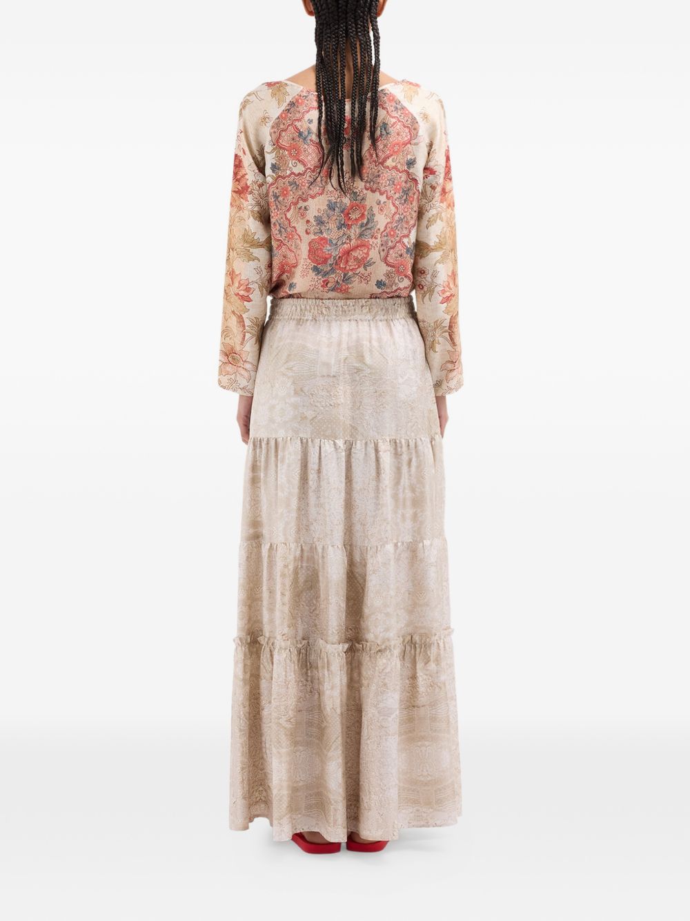 Pierre Louis Mascia Silk long skirt BEIGE