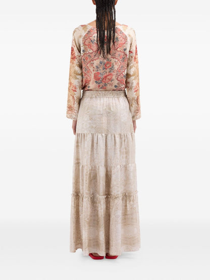 Pierre Louis Mascia Silk long skirt BEIGE