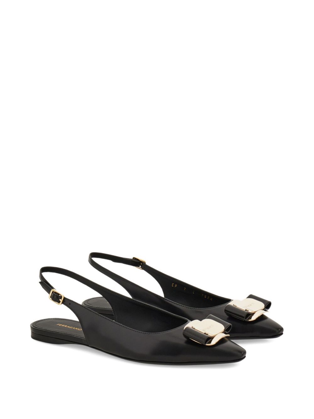 Ferragamo New Vara Plate Flat Slingback BLACK