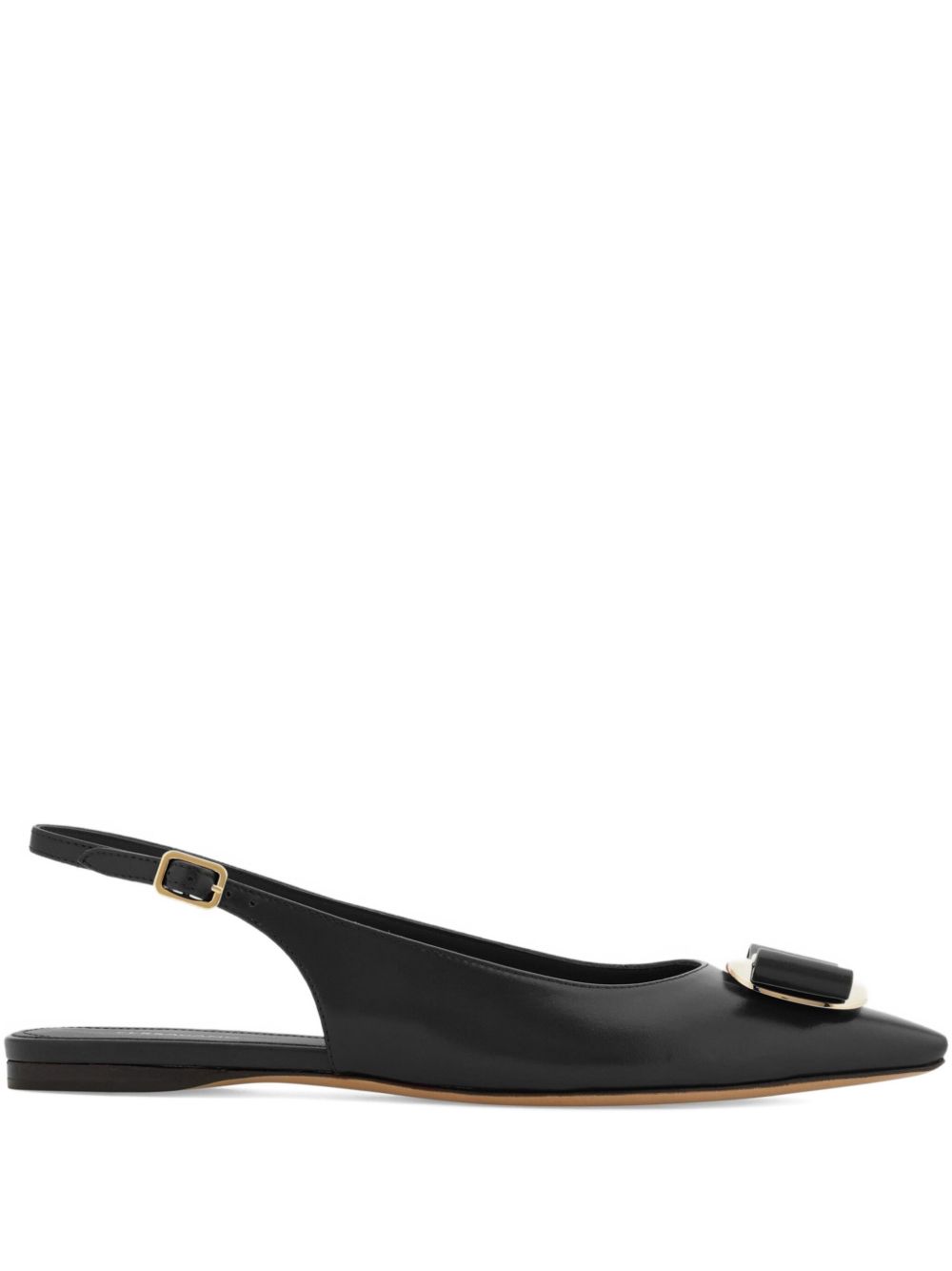 Ferragamo New Vara Plate Flat Slingback BLACK