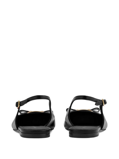 Ferragamo New Vara Plate Flat Slingback BLACK