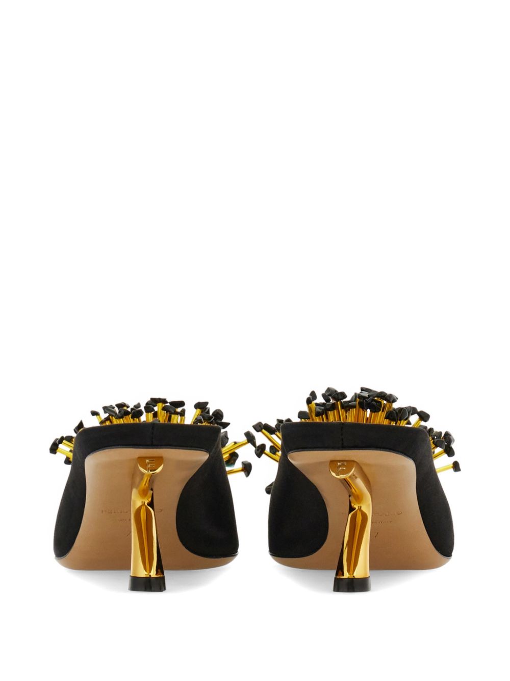 Ferragamo S-Shaped Heel Mule BLACK