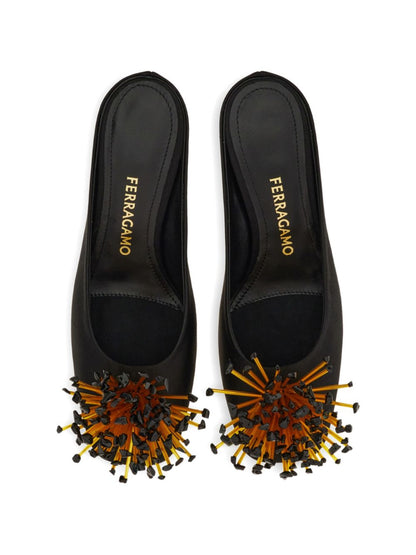 Ferragamo S-Shaped Heel Mule BLACK