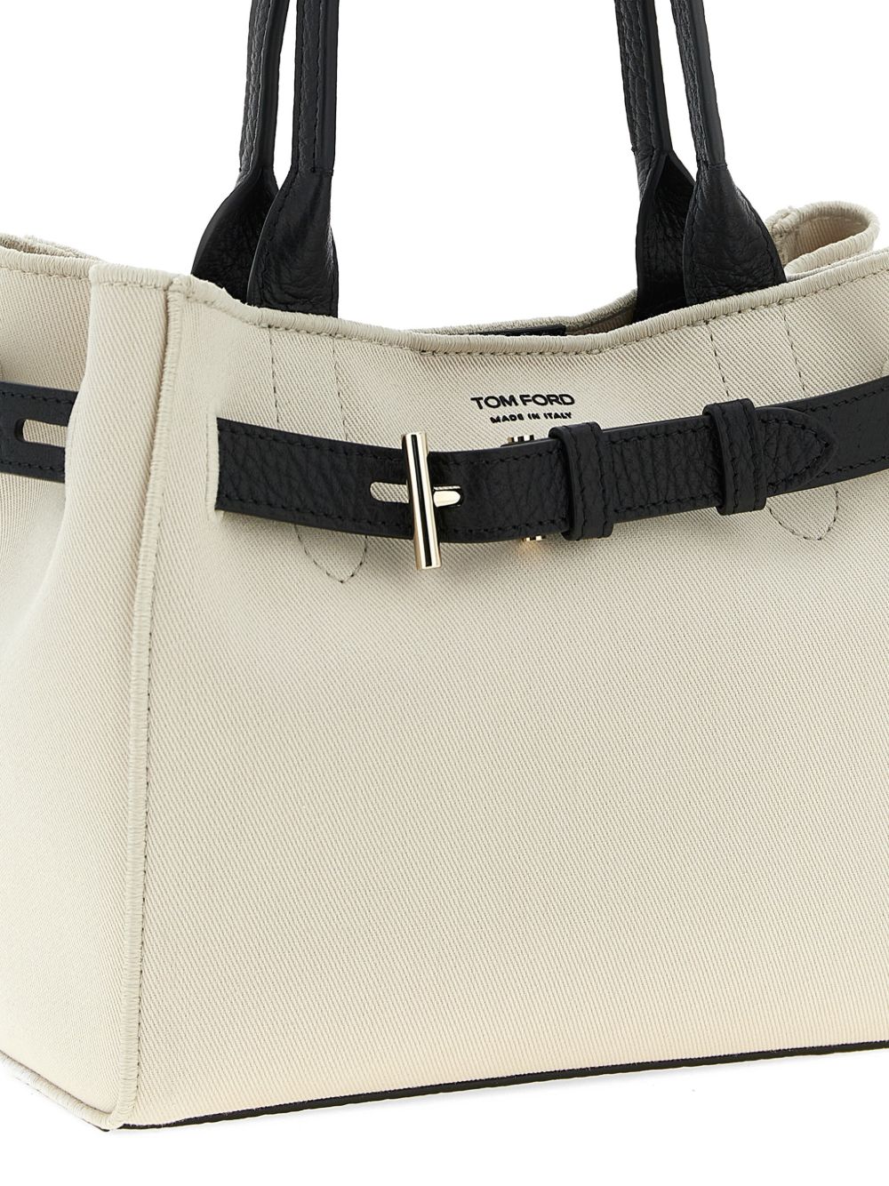 Tom Ford Audrey Small Grain Leather Tote Bag ECRU