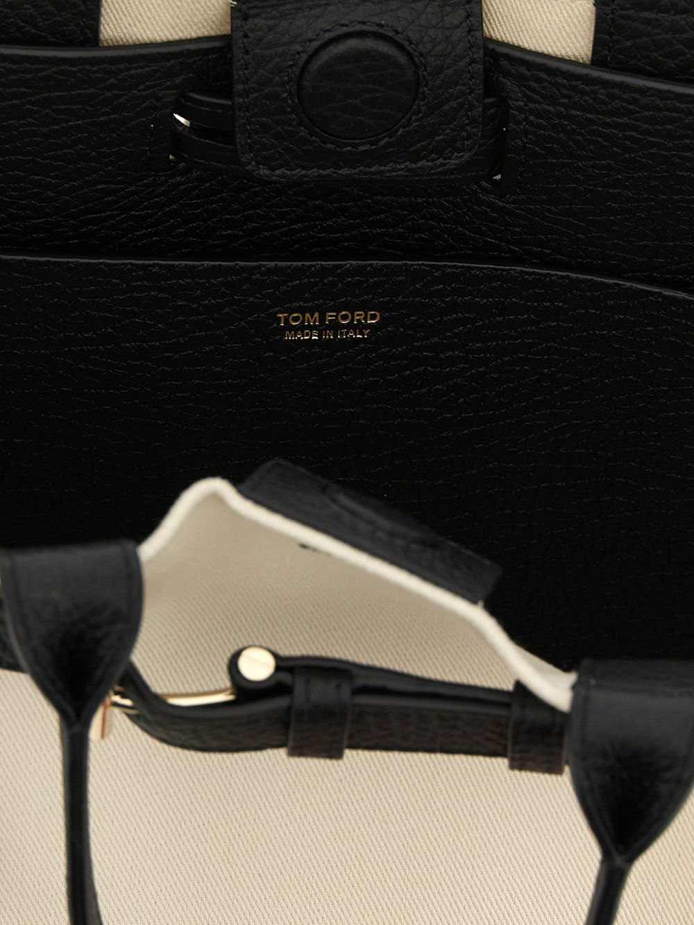 Tom Ford Audrey Small Grain Leather Tote Bag ECRU