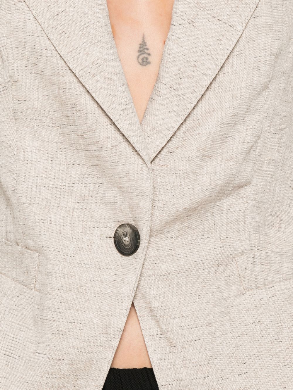 Emporio Armani Linen single-breasted jacket BEIGE