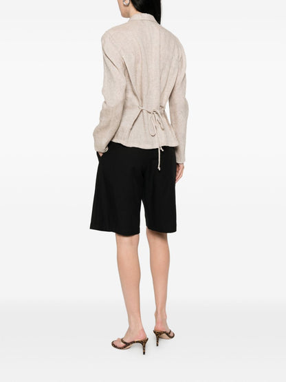 Emporio Armani Linen single-breasted jacket BEIGE