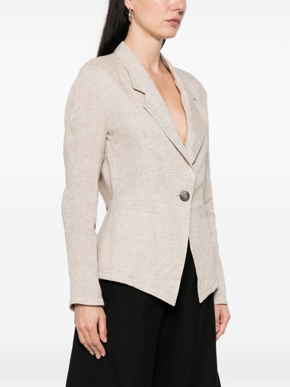 Emporio Armani Linen single-breasted jacket BEIGE
