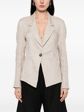 Emporio Armani Linen single-breasted jacket BEIGE