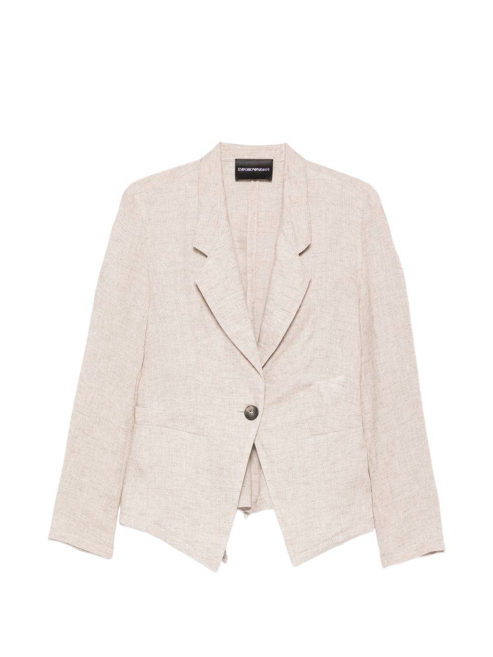 Emporio Armani Linen single-breasted jacket BEIGE