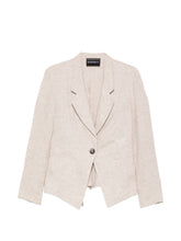 Emporio Armani Linen single-breasted jacket BEIGE