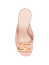 Valentino Garavani VLogo Signature leather mules. POWDER