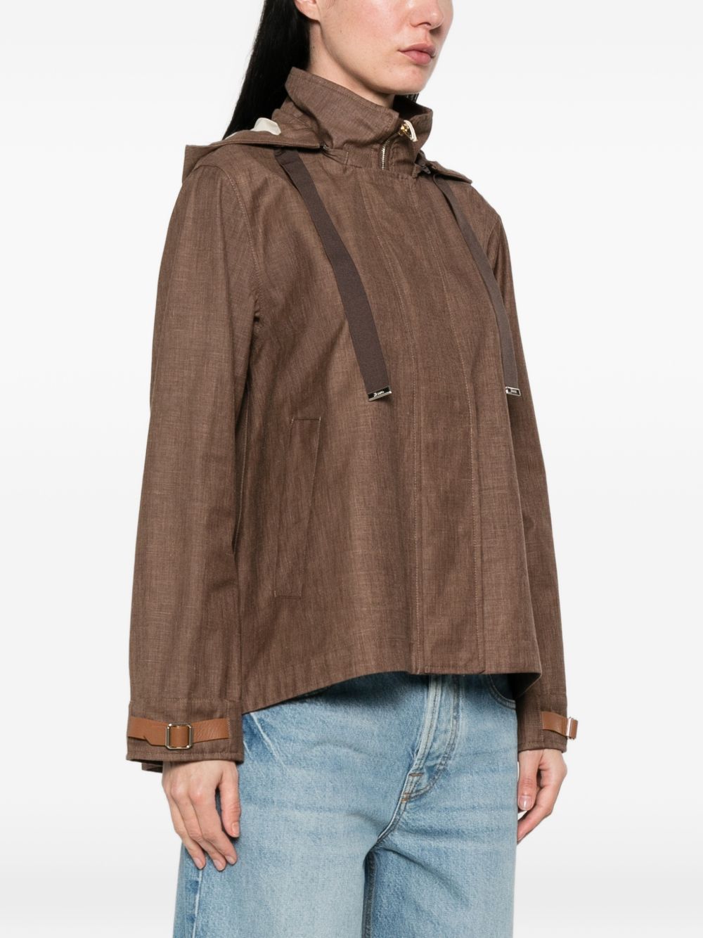 Herno Hooded blouson jacket Brown