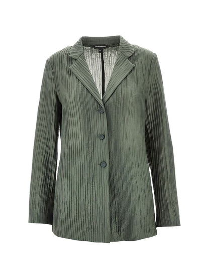 Emporio Armani Single-breasted blazer jacket GREEN